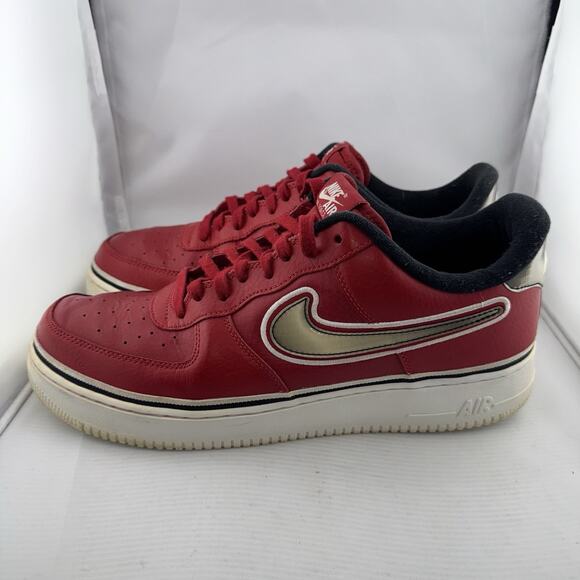 Nike‎ Air Force 1 ’07 LV8 NBA Red Gold Swoosh Men’s Sz 13 Retro Sneakers Shoes main image 6